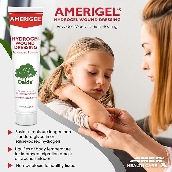 AMERIGEL Wound Care Bundle (3 oz. Hydrogel Wound Dressing, 7.1 fl oz. Saline Wound Wash) - Moisture-Rich Healing and Advanced Skin and Wound Care