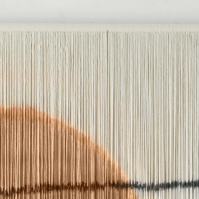 Macrame Wall Hanging Dip Dye Sunset Boho Wall Decor Fiber Art 57" W*35" L | Fiber Wall Art, Hand Dyed Wall Hanging, for Bedroom Living Room Office Dorm Room Accent, Aesthetic Home Style, Boho Decor