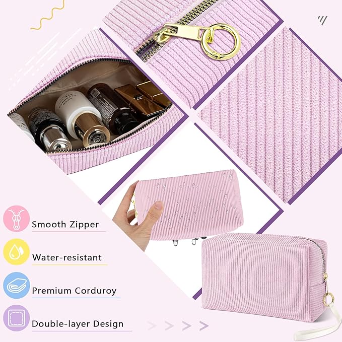 Likesing Tampon Holder for Purse, Corduroy Period Bag Sanitary Napkin Storage Bag for Girls Womens, Portable Feminine Emergency Pad Period Pouch (Blue)
