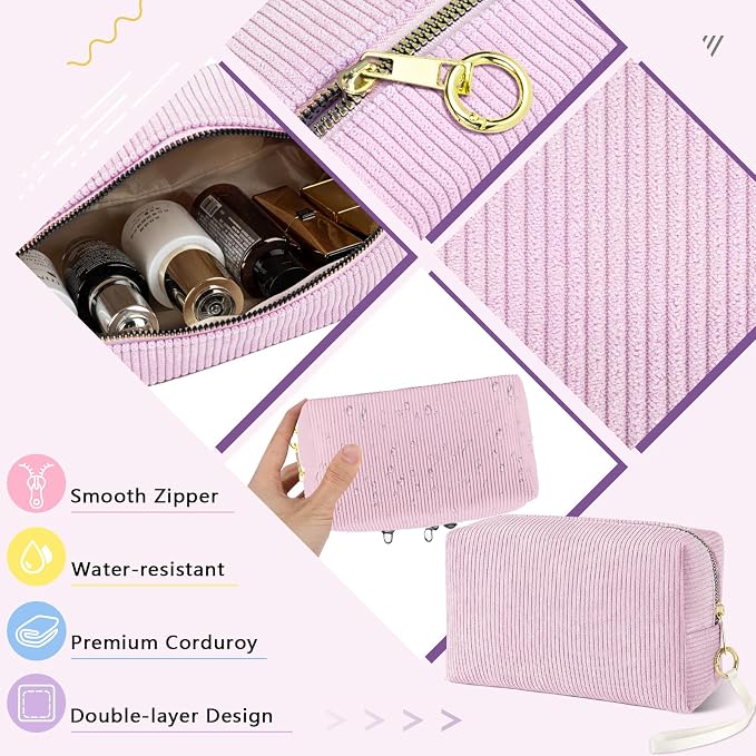 Likesing Tampon Holder for Purse, Corduroy Period Bag Sanitary Napkin Storage Bag for Girls Womens, Portable Feminine Emergency Pad Period Pouch(Black)