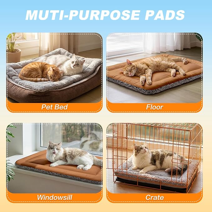 Cooling Mat for Cats, Reversible Self Warming Cat Bed, Dark Brown, 18x24 In | Cool-Touch Ice Silk Side, Plush Fleece Warm Side, Heat-Reflective Foil for Indoor Cats, Kittens, Small Dogs and Crates