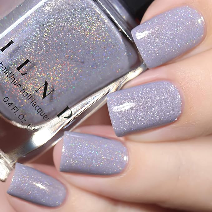 ILNP ASAP - Soft Lavender Blue Neutral Nail Polish, Subtle Holographic, Chip Resistant, 7-Free, Non-Toxic, Vegan, Cruelty Free, 12ml