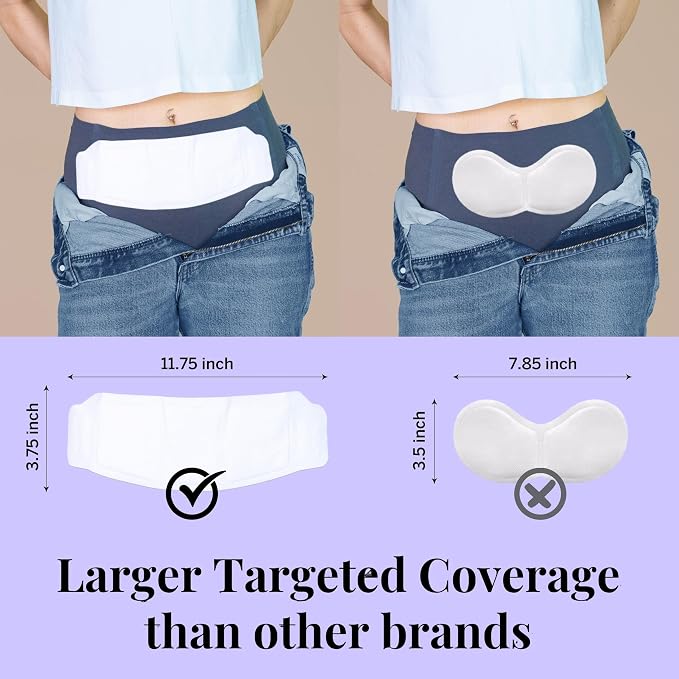 Pixie Heating Pad – Large Air-Activated Disposable Warmth Pads for Lower Abdomen & Back – Up to 8 Hours of Continuous Heat – Drug-Free, Portable & Discreet – 12 Count Value Pack