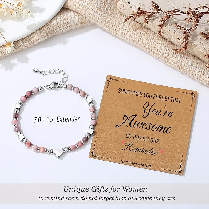 TONY & SANDY Tiny Beaded Bracelets for Women, Sometimes You Forget You're Awesome Gift, Unique Gifts for Women, Mom, Daughter, Wife, Coworker, Best Friend, Bestie, Granddaughter