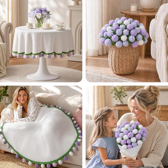 Ivydale Crochet Flower Bouquet Throw Blanket