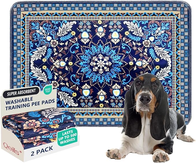 Washable Pee Pads, Super Absorbent Puppy Pads, 2 Pack 36"x24" | Reusable Dog Training Pads, Leakproof With Waterproof Non-Slip Backing For Crates, Floors, Indoor Potty & Furniture