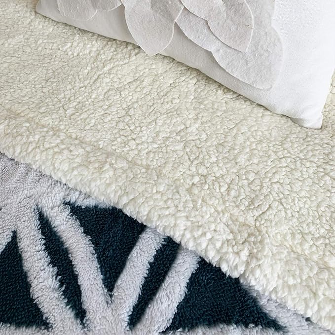 LOMAO Sherpa Fleece Blanket Gifts for Mom Dad Cozy Soft Throw Blanket for Women Men Birthday Gifts Dual Sided Couch Sofa Bed Blanket (Navy, 60''x80'')