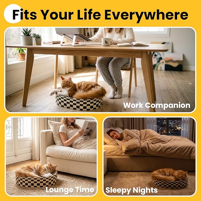 Conlun Oval Cat Scratcher Bed Bowl Lounge for Kittens | Medium | 2 Pack | Ideal for Multi-Cat Households | Concave Cardboard Pad | No Mess Enclosed Base | Couch Furniture Protector