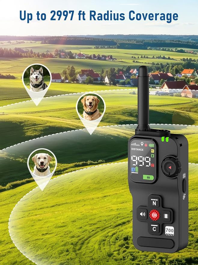 2-in-1 GPS Wireless Dog Fence & Training Collar System for Dogs 20+ lbs