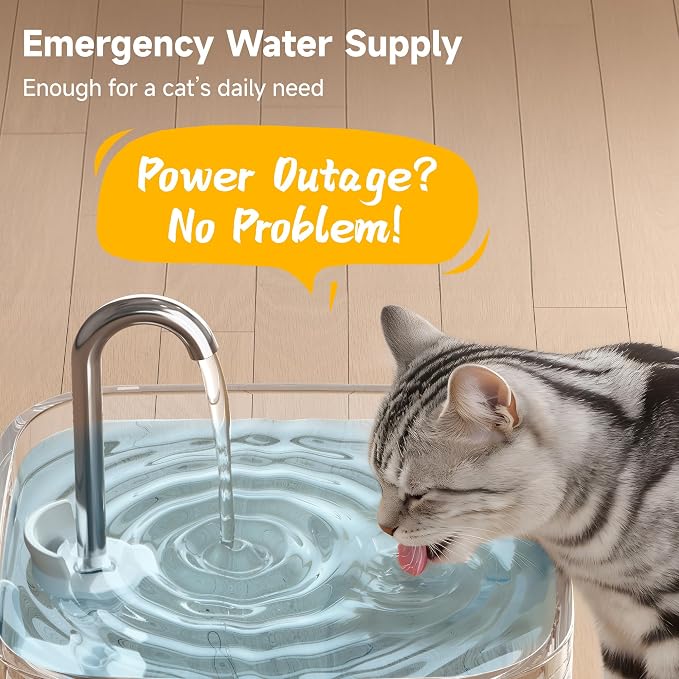 PETTEN Glass Cat Water Fountain,Easy Clean,No Plastic(78oz/2.5L) | BPA-free,Dual flow modes, <20dB silent pump. 2.5L/78oz, perfect for indoor cats & small dogs. Dishwasher safe.