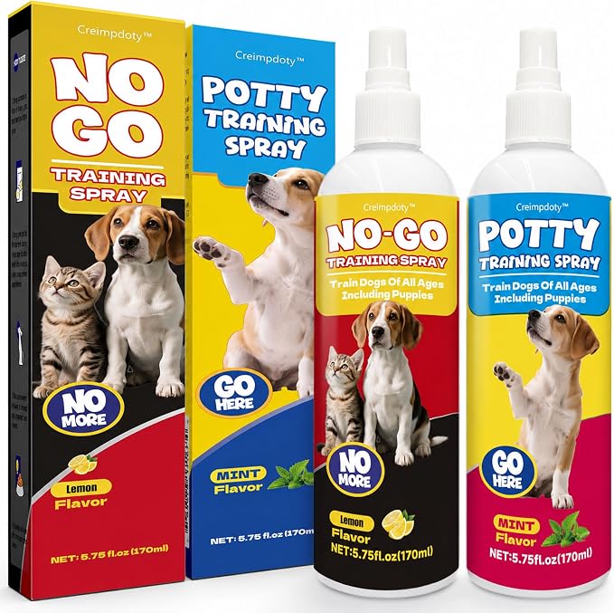 Dog Potty Training Spray Set, Puppy Pee Spray, Stops Urination & Marking, Indoor & Outdoor Potty Training for Dogs & Puppies, Essential Tools for Dog Training (5.75 fl oz, 2-Pack)