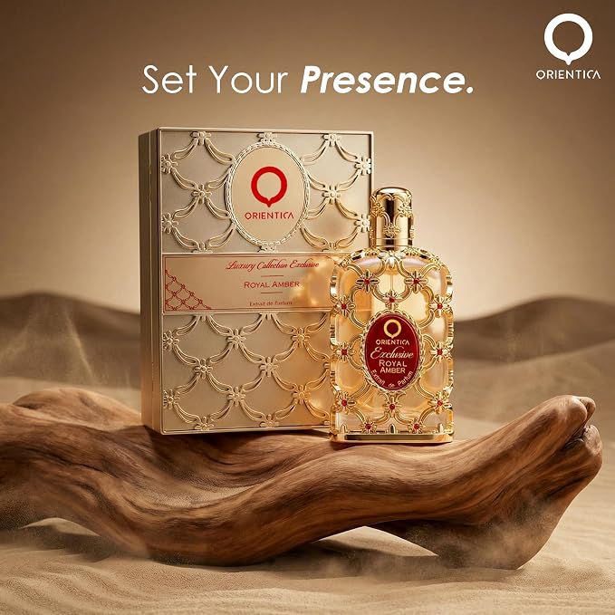 Orientica Luxury Exclusive Royal Amber Extrait de Parfum 2.7oz / 80ml – Fruity, Gourmand, Amber, Woody, Vanilla, Bergamot, Melon, Pineapple, Musk - Arabic Perfume for Men & Women