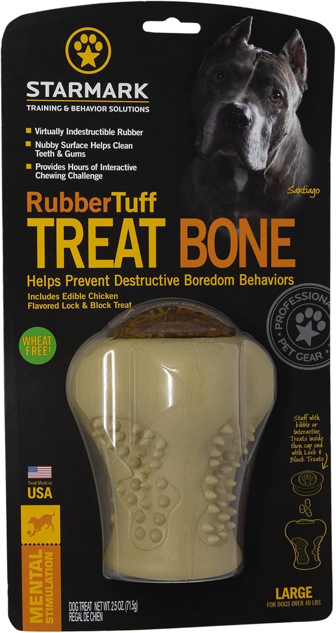 Starmark RubberTuff Treat Bone Large Dog Toy