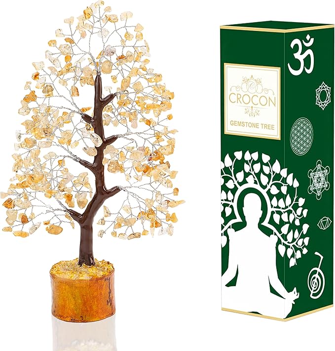 Citrine Chakra Tree of Life, Handmade Gemstone Tree, Crystal Tree of Life, Feng Shui Tree for Positive Energy, Artificial Tree, Crystal Decorations, Money Tree, Healing Crystals, Spiritual Gift
