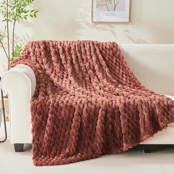 NEWCOSPLAY Fleece Clouds Cozy King Blanket for Couch, Coffee, 90"x110" | Premium Silky Flannel Blanket, Soft Lightweight Fluffy Throw Blanket for Bed Sofa Decor, Gift for All Season Use