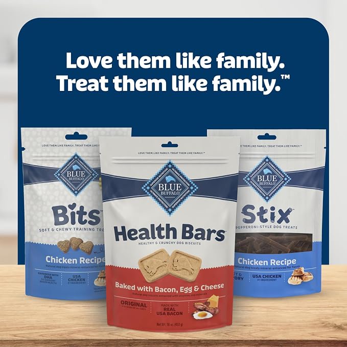 Blue Buffalo Health Bars Bacon Egg & Cheese Dog Biscuits, 16 oz | Oven-Baked, Crunchy Texture, No Chicken By-Product, Corn, Wheat, or Soy