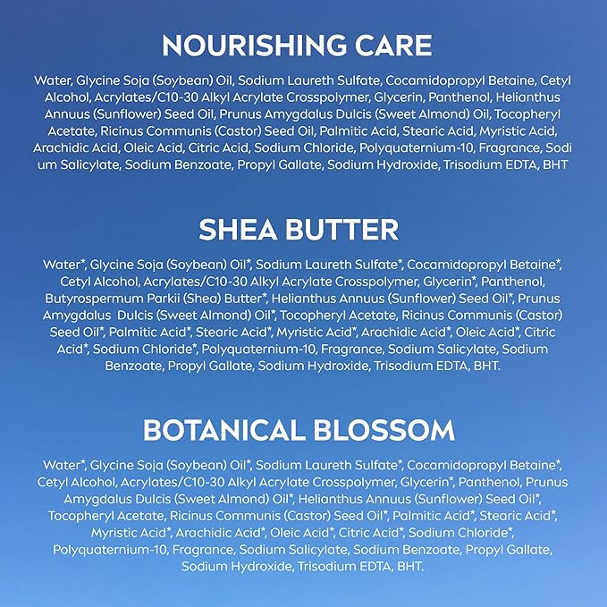 NIVEA Nourishing Body Wash Set with Botanical Blossom, Nourishing Care and Shea Butter Body Washes, Skin Care Set for Women with Provitamin B5 and Vitamin E, 20 Fl Oz Bottle, Pack of 3