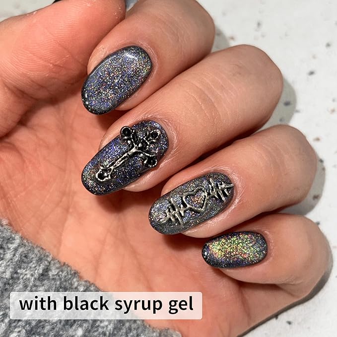 Korean Holographic Rainbow Magnetic Gel Nail Polish Cat Eye Effect Beauty Glitter Premium Professional Home Salon Quality Gift DIY RainbowNail Art UV LED Gel 15ml