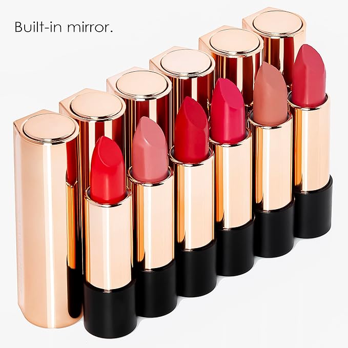NATASHA MOOR Silk Suede Lipstick: Long-Lasting, Hydrating Semi-Matte Finish - Creamy, Cruelty-Free Formula - Silky Smooth and Highly Pigmented - Mirror for On-the-Go Glamour - WONDER