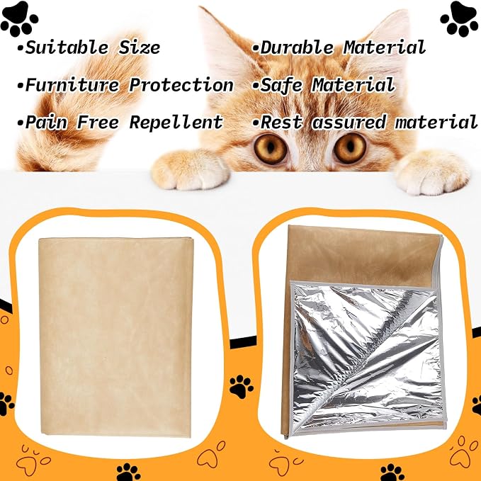 2 Pcs Pet Deterrent Mat to Keep Dogs Off Couch, Non-Electric Cat & Dog Deterrent Mat Pain Free Couch Covers to Keep Pets Off Furniture Bed Indoor (72.05" × 56.30",Cream)