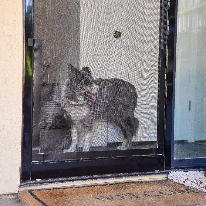 PetDoors Screen Pet Door Conversion Kit | Doggie for Door| Patio Screen, Sliding Glass Porch Screens Convert Your Into A Cat or Door, Black Tape (v2), One Size Fits All, (05PP-C0000-0B)