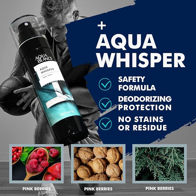 AQUA BLANCE Fragrance Mist, Body Spray for Men, Pack of 3, Each 3.4 Fl Oz