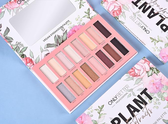 Vegan Brown Eyeshadow Palette with 16 Shades - High Pigment, Easy to Blend - Metallic & Shimmer Nude Shades - Long Lasting, Sweatproof & Waterproof