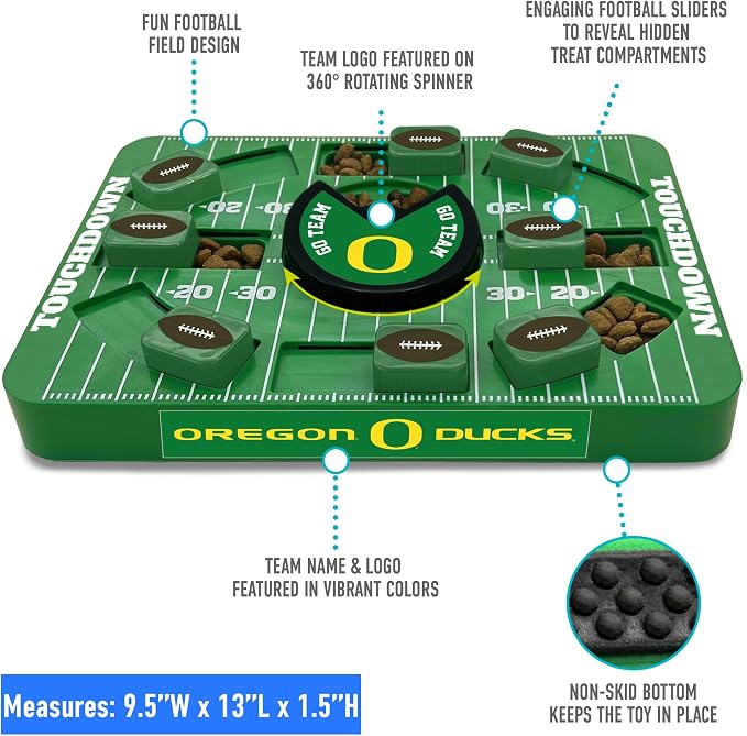Pets First NCAA OREGON LARGE PUZZLE TOY, Dog Puzzle Treat Toy, New Large Size, Interactive Dog Treat Toy, Dog Slow Feeding Toy