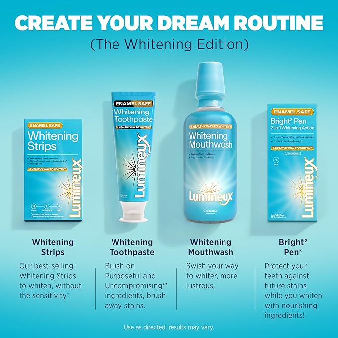 Lumineux Teeth Whitening Mouthwash 16 Oz. - Peroxide Free - Whitening Without The Sensitivity - NO Alcohol, Fluoride & SLS Free