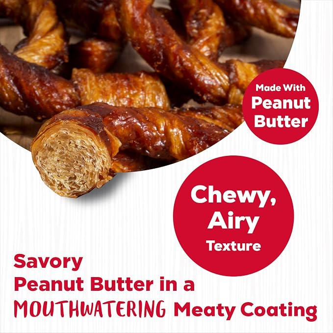 Country Kitchen Rawhide Free, Peanut Butter Rings Dog Chews, 21 Count | Made with Real Peanut Butter, Highly Digestible, Gluten Free