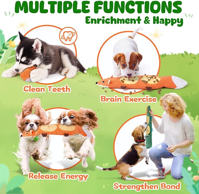 XIUGOAL Dog Toys for Chewers, 2 Pack No Stuffing Dog Toys for Boredom and Teething, Squeaky Chew Toy for Small, Medium Breed to Keep Them Busy