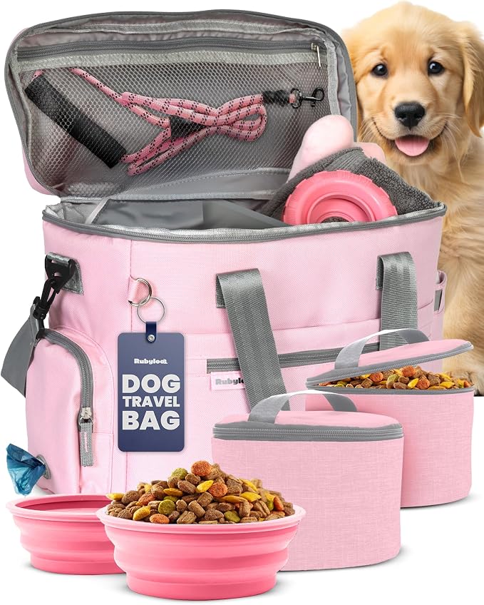 Rubyloo Original Doggy Bag™ Dog Travel Bag for Supplies with Travel Bowls