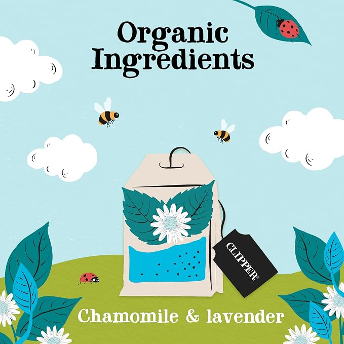 Clipper Tea Snore and Peace Chamomile & Lavender Herbal Tea – Caffeine Free, USDA Organic, Great Hot or Iced – Comfortingly Floral, Natural, Fair & Delicious – 200 Tea Bags