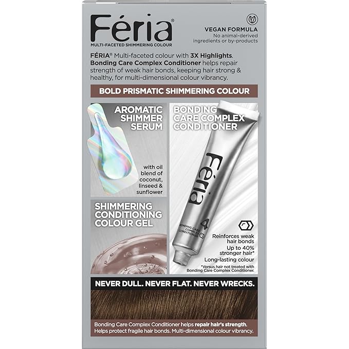 L'Oreal Paris Feria Multi-Faceted Shimmering Permanent Hair Color, 50 Havana Brown (Medium Brown), Pack of 2, Hair Dye