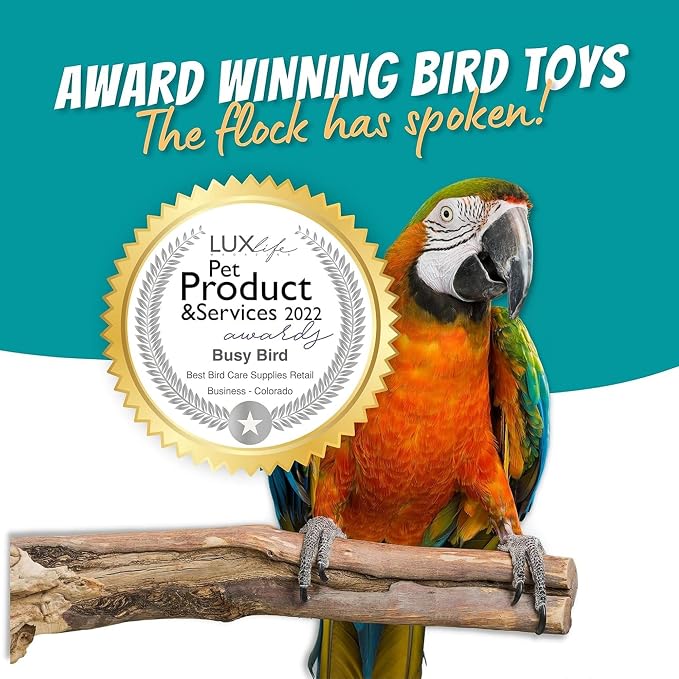 Bird Toys for Large Birds (Strip) - Foraging Toy with Non-Removable Wing Nuts | Durable Puzzle Enrichment Toy | Mind Game | Bird Cage Accessories for Cockatoos, Parrots, Macaws, Greys, Parakeets