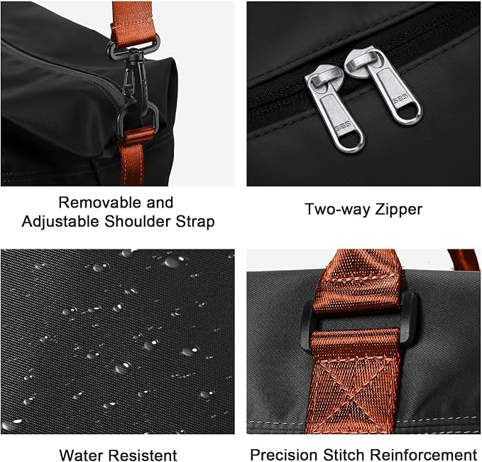 Travel Duffel Bag, Carry On Overnight Weekender Bags for Women | Travel Bag with Wet Pocket & Trolley Sleeve, For Spirit Airlines 18x14x8 Personal Item Bag