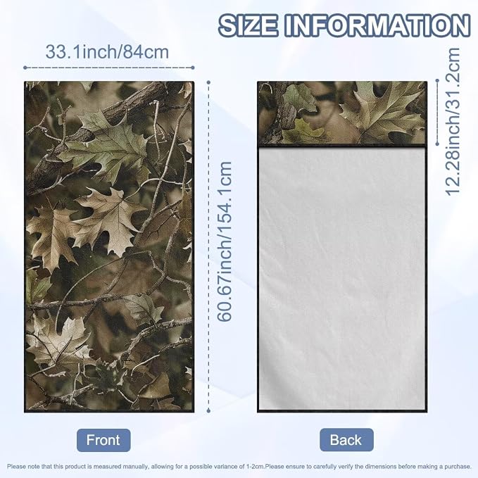 INSTANTARTS Hunting Camo Forest Towel Car Seat Covers Sports Car Towel Mat for Yoga and Travel Car Seat Towel