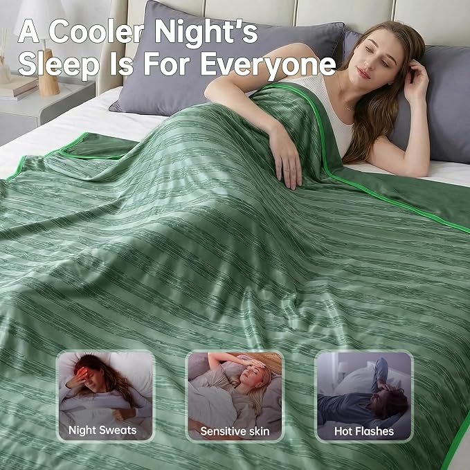 Guohaoi Cooling Blanket for Hot Sleepers and Night Sweats 50"x70" Twin Size | Arc-Chill Q-Max >0.5 Cool Fiber,100% Oeko-Tex Certified Lightweight Summer Blanket for Travel/Outdoor Ultra Cold Breathable