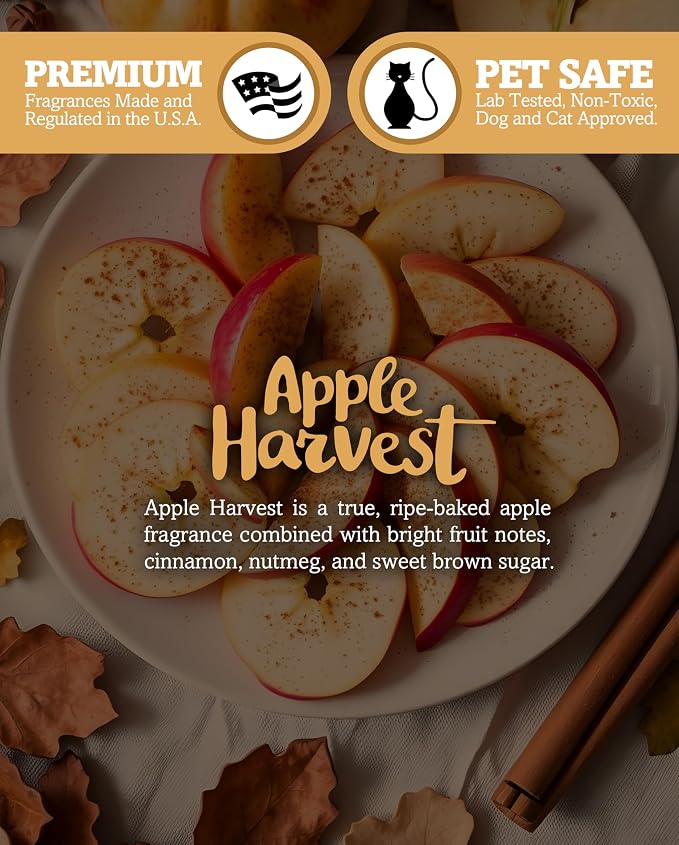 Shortie's Candle Company Apple Harvest Natural Soy Wax Melts - 1 Highly Scented 3 Oz. Bar - Made with 100% Soy and Essential Fragrance Oils - Phthalate & Paraffin Free, Vegan, Non-Toxic
