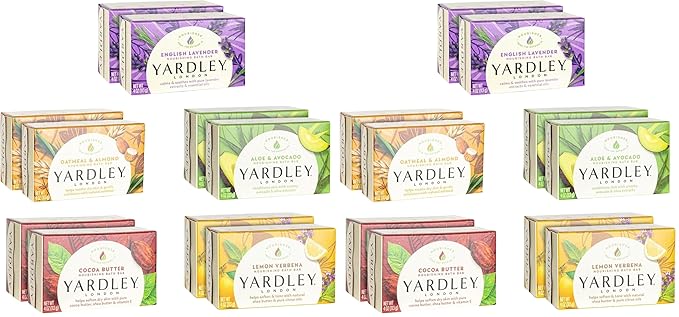 YARDLEY LONDON Bath Soap Bars and Body Soap Bars Bundle - : English Lavender, Oatmeal & Almond, Aloe & Avocado, Cocoa Butter, Lemon Verbena 4.0 oz (, Two Each), 10 Count (Pack of 2)