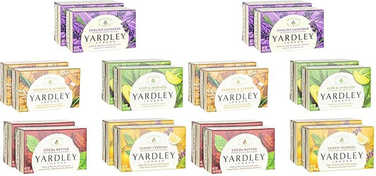 YARDLEY LONDON Bath Soap Bars and Body Soap Bars Bundle - : English Lavender, Oatmeal & Almond, Aloe & Avocado, Cocoa Butter, Lemon Verbena 4.0 oz (, Two Each), 10 Count (Pack of 2)