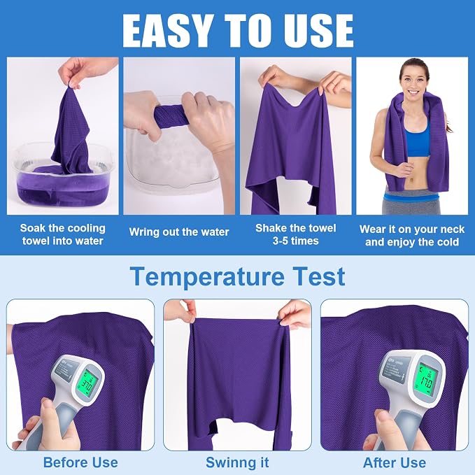 4 Pack Cool Towels for Gym Yoga Fitess Running Hiking Tennis,Cooling Towel for Neck and Face(4 Pack-04)