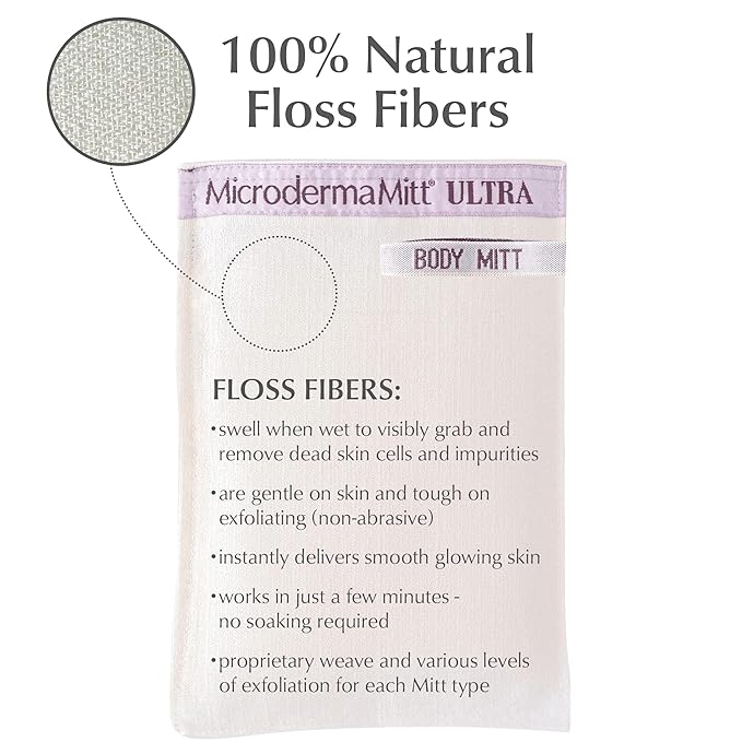 MicrodermaMitt ULTRA Exfoliating Mitt for Body - Premium Deep Exfoliating Body Scrubber Kese Glove – Keratosis Pilaris, Strawberry Skin Treatment, Reduce Ingrown Hair, Turkish Body Scrubber Exfoliator