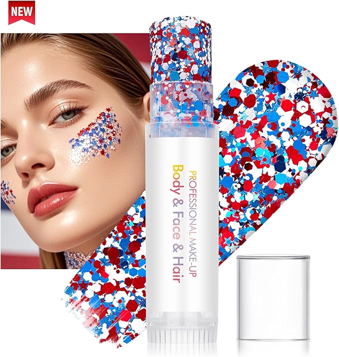 3 Pcs Body Glitter Gel, Face Glitter Body Gel Sequins, Mermaid Glitter Stick Shine Hair Eyeshadow Black Blue Red Face Body Glitter Concerts Music Festivals Halloween Shimmer Makeup