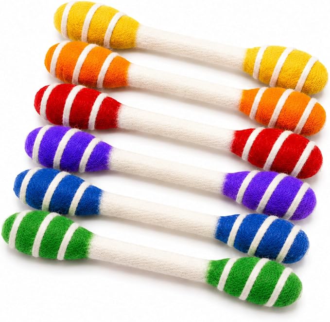 Glaciart One Swabs Cat Toys with Catnip - 6 Pk | Durable for Chew, Cute Cat Toys Interactive Kitty for Boredom, Exercise, & Play | Filled w/Organic Catnip for Anxiety & as Digestive Aid | Gift Idea