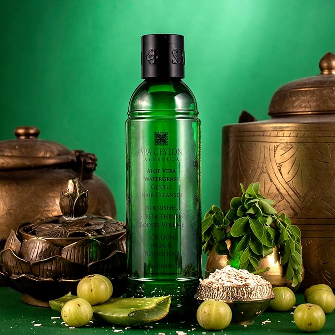 SPA CEYLON Aloe Vera Watergrass Gentle Hair Cleanser | Treat and Strengthen Hair | Sulfate-Free Shampoo | Ideal for Thin Weak or Fragile Hair