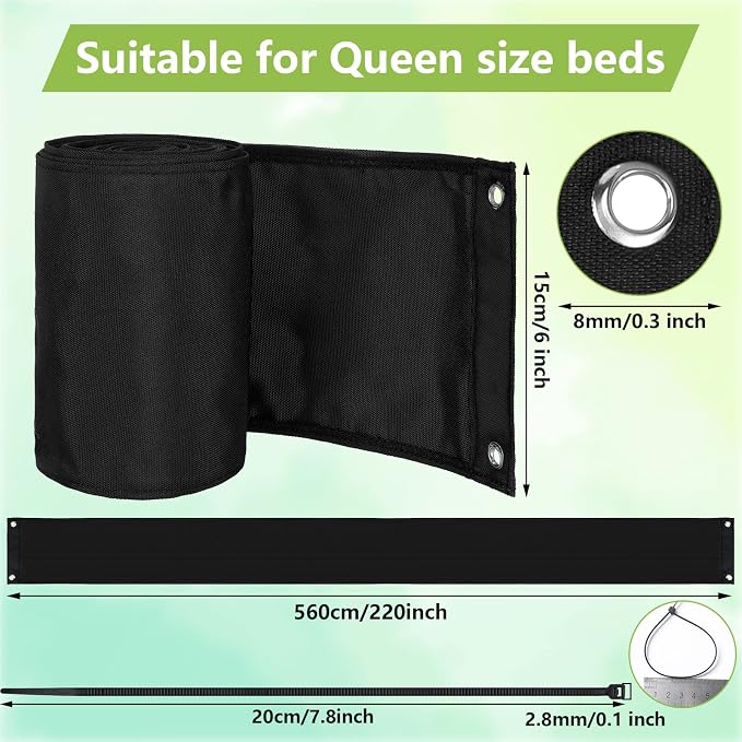 Boao Under Bed Blocker for Pets 220 x 6 Inch with Black Zip Ties Under Couch Blocker Bed Barrier for Dogs Cats Pets Puppy Furniture Bottom, Black
