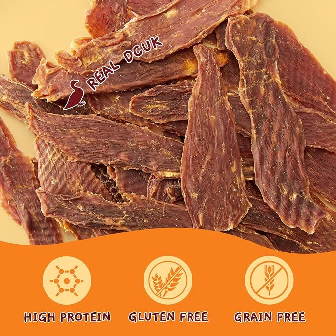 Jungle Calling Slow Roasted Duck Jerky Chewy Treats for Medium & Large Dogs | 10.6 oz High Protein, Limited Ingredient Natural Dog Treats Perfect for Daily Bonding, Skin & Coat Health, Easily Digestible