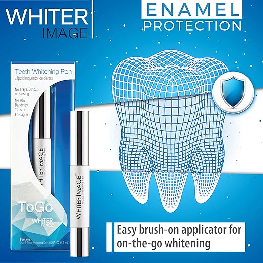 Whiter Image Togo Teeth Whitening Pen, Erases Stubborn Teeth Stains While Strengthening Enamel, Restorative Serum Gel That Reverses Enamel Damage from Bleaching