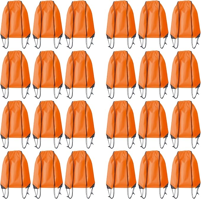Drawstring Backpack Bulk 24Pcs Draw String Backpack Bags DIY Gym Sports Traveling Yoga Cinch Bag Sackpack Drawstring (orange)
